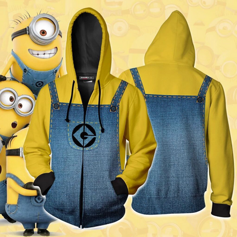 Despicable Me Hoodie - Minions Zip Up Hoodie CSOS827 - cosplaysos