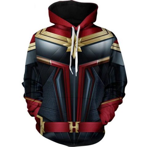 Captain Marvel Hoodie - Carol Danvers Pullover Hoodie CSOS838 - cosplaysos