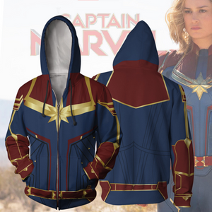 Captain Marvel Hoodie - Carol Danvers Zip Up Hoodie CSOS839 - cosplaysos