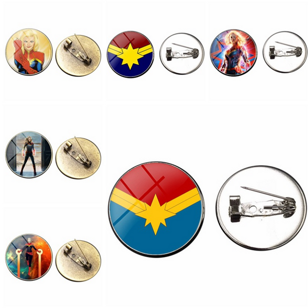 Captain Marvel Glass Gems Lapel Pin Set - 6-Pack CSOS850 - cosplaysos