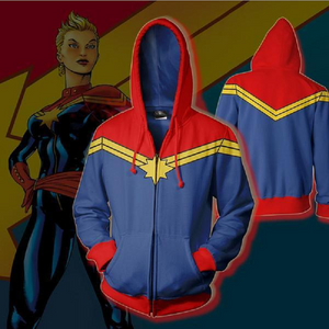 Captain Marvel Hoodie - Carol Danvers Zip Up Hoodie CSOS886 - cosplaysos
