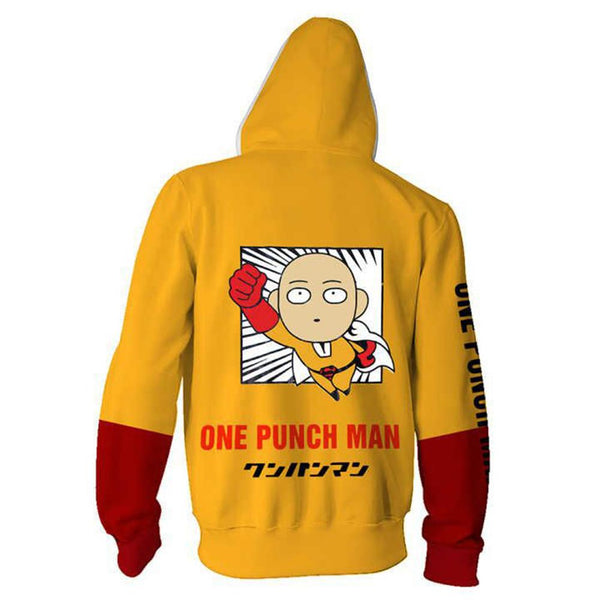 One Punch Man Hoodies - Oppai Saitama Zip Up Hooded Sweatshirt CSSO048 - cosplaysos