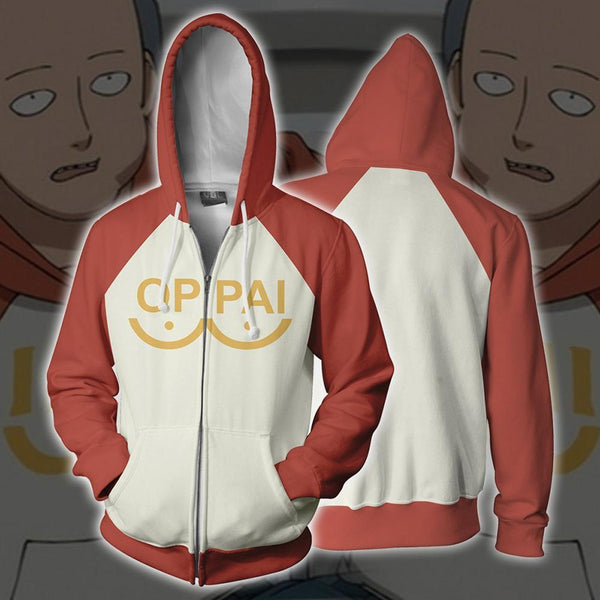 One Punch Man Hoodies - Oppai Zip Up Hooded Sweatshirt CSSO050 - cosplaysos