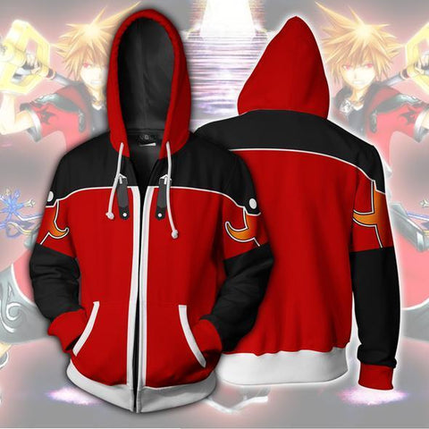 Kingdom Hearts Hoodie - Sora Valor Form Zip Up Hoodie CSOS582 - cosplaysos