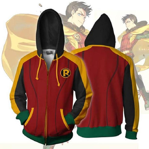 Batman Hoodie - Robin Damian Wayne Zip Up Hoodie CSOS613 - cosplaysos