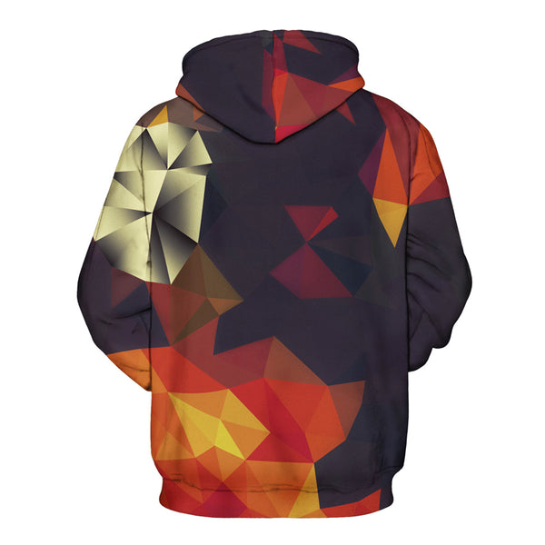 3D Print Hoodie - Dark Colorful Rhombus Print Pullover Hoodie CSS013 - cosplaysos