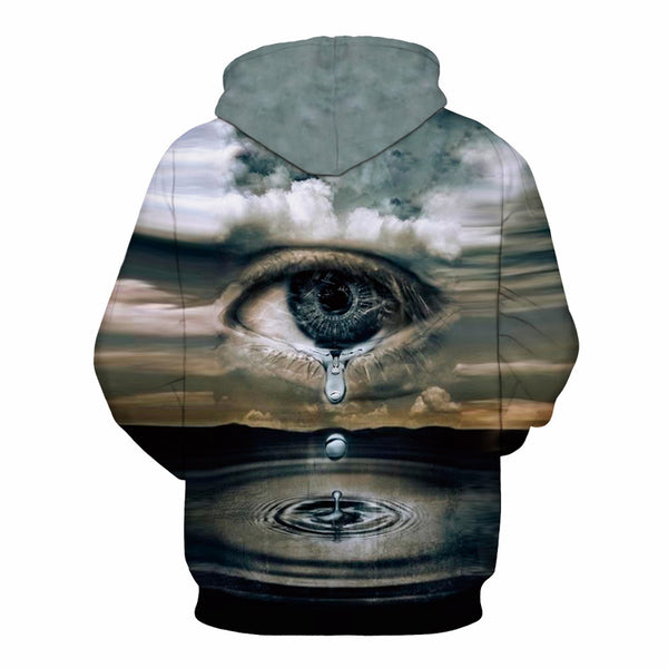 3D Print Hoodie - Eyes Tears Digital Print Pullover Hoodie  CSS057 - cosplaysos