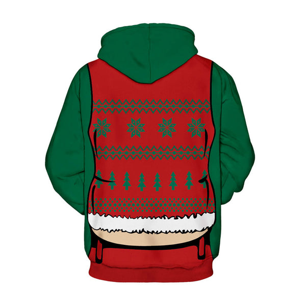 3D Print Hoodie - Santa Claus Print Pullover Hoodie CSS006 - cosplaysos