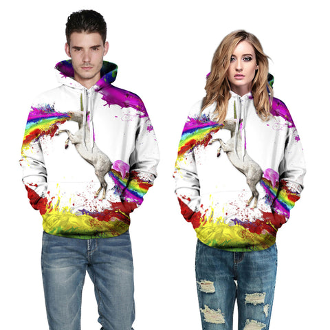 3D Print Hoodie - Spray Paint Horse Pattern Pullover Hoodie  CSS034 - cosplaysos