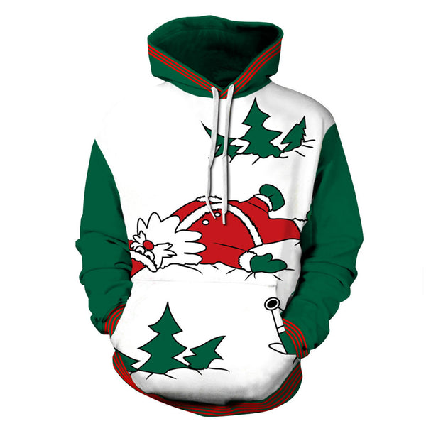 3D Print Hoodie - Christmas Santa Pattern Pullover Hoodie CSS011 - cosplaysos