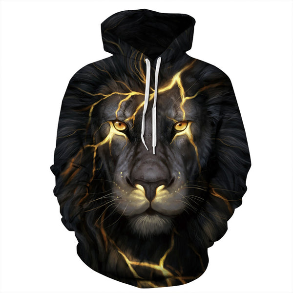 3D Print Hoodie - Lion Printing Golden Pattern Pullover Hoodie  CSS031 - cosplaysos