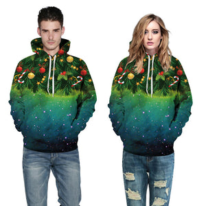 3D Print Hoodie - Sky Christmas Tree Print Pullover Hoodie  CSS054 - cosplaysos