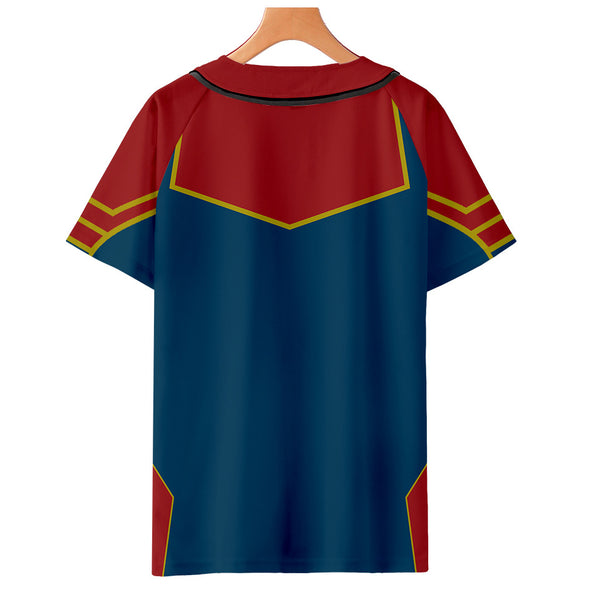 Captain Marvel T-Shirt - Carol Danvers Graphic Button Down T-Shirt CSOS934 - cosplaysos