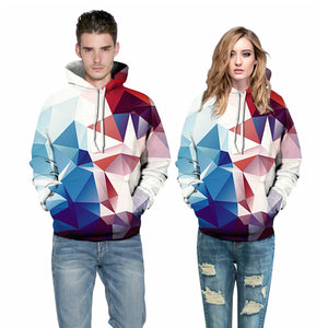 3D Print Hoodie - Light Colorful  Rhombus Pattern Pullover Hoodie CSS018 - cosplaysos