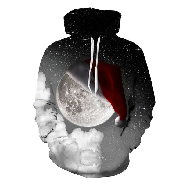 3D Print Hoodie - Sky Star Christmas Hat Pattern Pullover Hoodie  CSS053 - cosplaysos