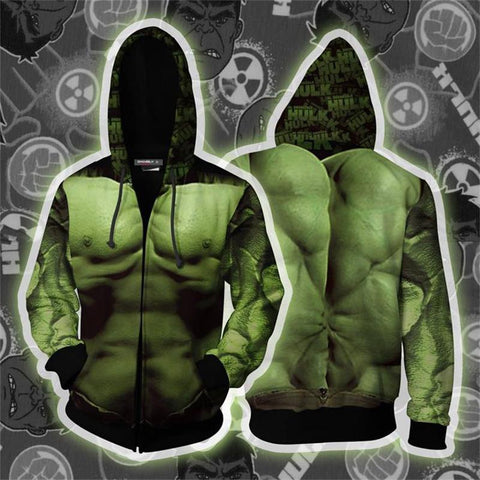 The Avengers Endgame Hulk Zip Up Hoodie CSP804 - cosplaysos